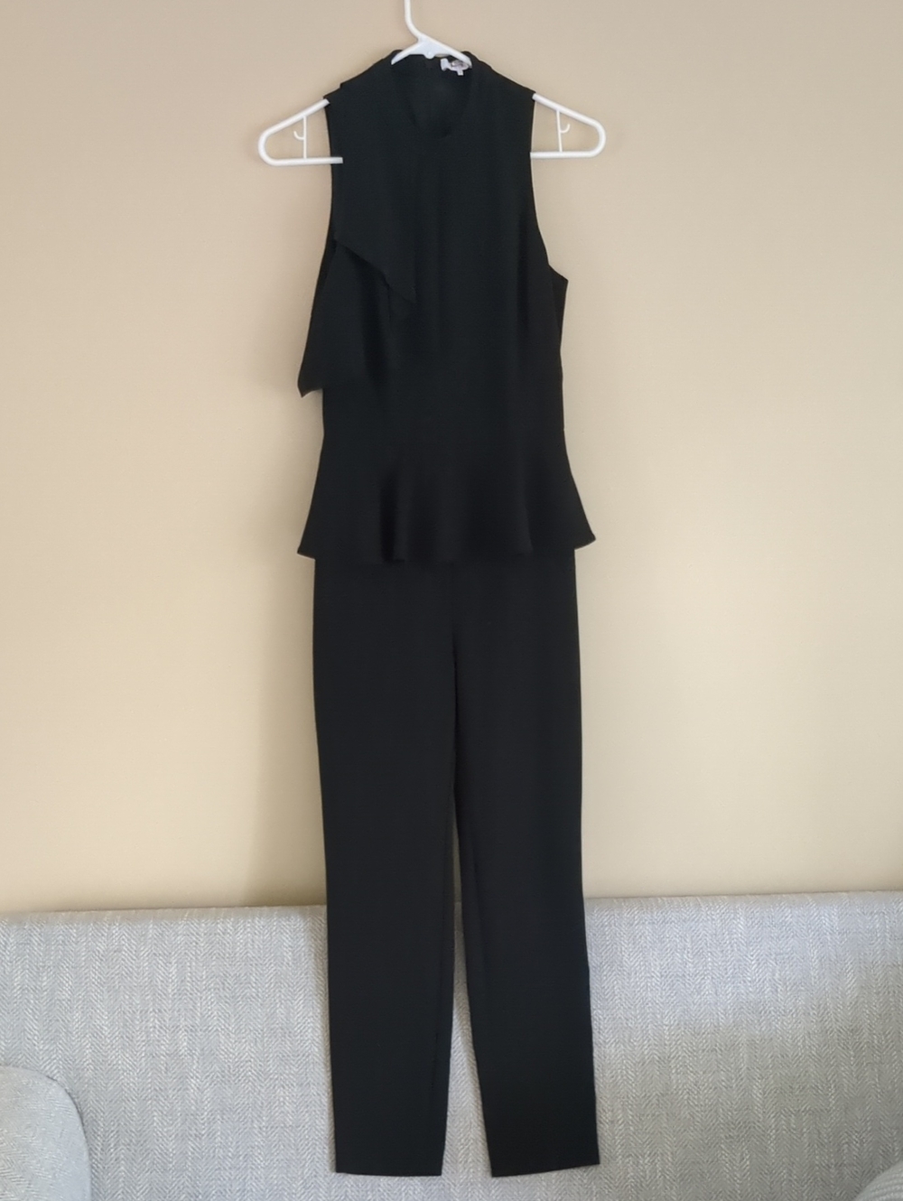 Size 0 Parker Amalie Jumpsuit Black Ruffle